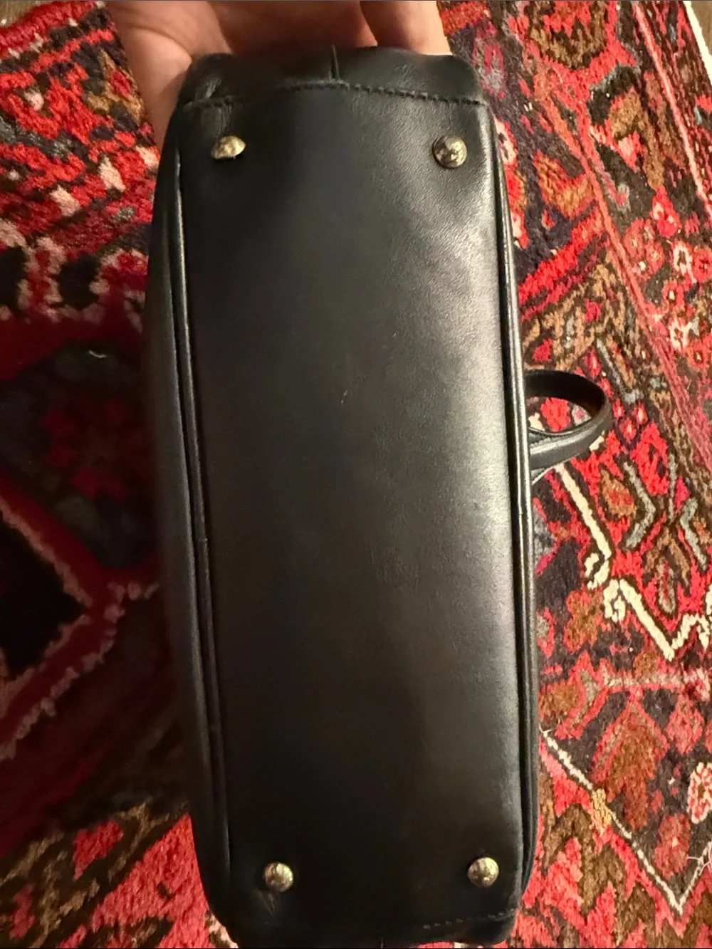 Gucci Vintage ‘00s Leather Dome Satchel with Gold Lock